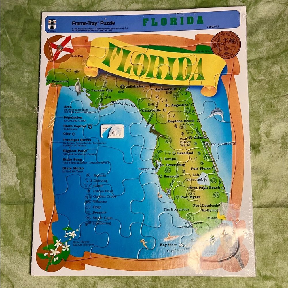 NWT Map of Florida Puzzle - Picture 1 of 4
